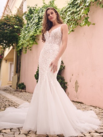 Maggie Sottero ERNESTINE #1 Ivory over Soft Blush (gown with Natural Illusion) thumbnail