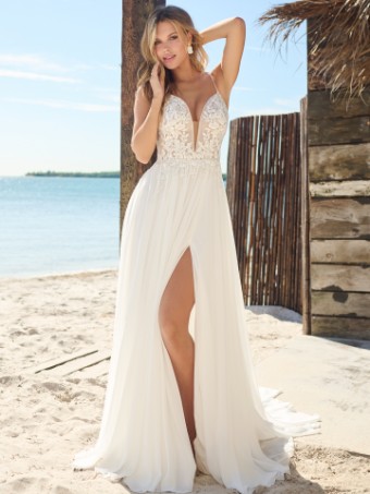 Rebecca Ingram GAYLE #1 Ivory (gown with Natural Illusion) thumbnail