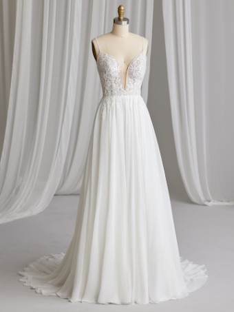 Rebecca Ingram GAYLE #3 Ivory (gown with Natural Illusion) thumbnail