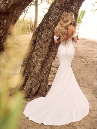 Rebecca Ingram COLBY #3 Ivory (gown with Natural Illusion) thumbnail