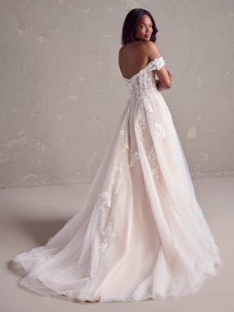 Rebecca Ingram JANICE #3 Ivory over Blush (gown with Natural Illusion) thumbnail
