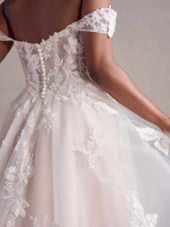 Rebecca Ingram JANICE #2 Ivory over Blush (gown with Natural Illusion) thumbnail