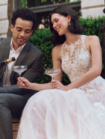 Maggie Sottero RICKIE #2 Ivory over Blush (gown with Natural Illusion) thumbnail