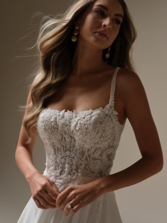Rebecca Ingram AVERY #1 All Ivory (gown with Ivory Illusion) thumbnail
