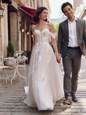 Rebecca Ingram JALISSA #2 Ivory over Blush (gown with Natural Illusion) thumbnail