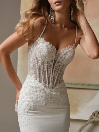 Maggie Sottero INDIA #1 All Ivory (gown with Ivory Illusion) thumbnail