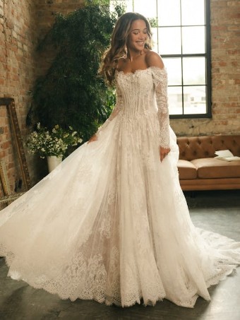 Maggie Sottero KITARO #3 All Ivory (gown with Ivory Illusion) thumbnail