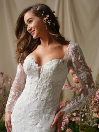 Rebecca Ingram AUBRA #1 All Ivory (gown with Ivory Illusion) thumbnail