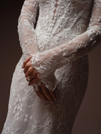 Maggie Sottero BELLEVUE #1 All Ivory (gown with Ivory Illusion) thumbnail